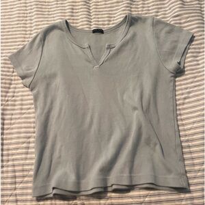 Brandy Melville Ashlyn V-Notch Top Light Blue